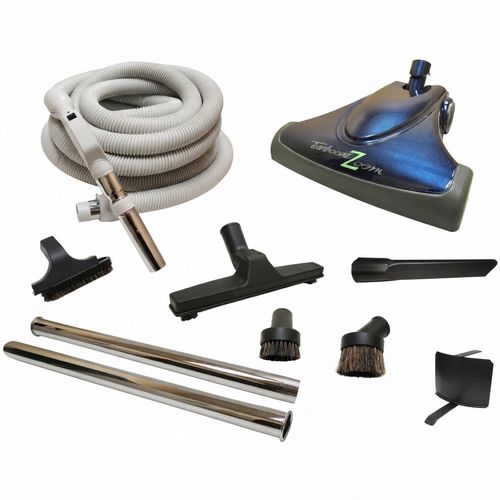 Central Vacuum TurboCat Sapphire Blue Powerhead 30 ft Attachment Set